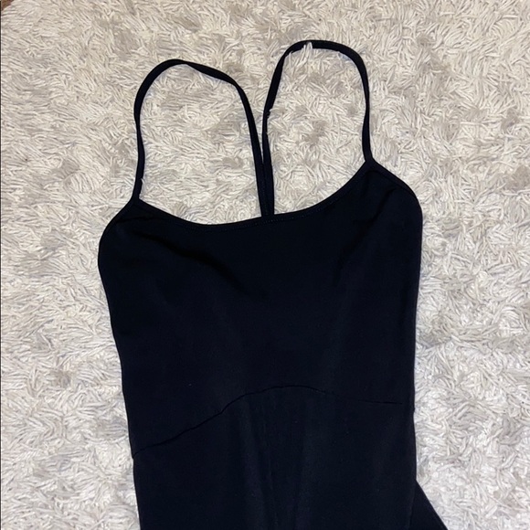 H&M black sexy open Tie back fitted tank jumpsuit - Picture 2 of 5